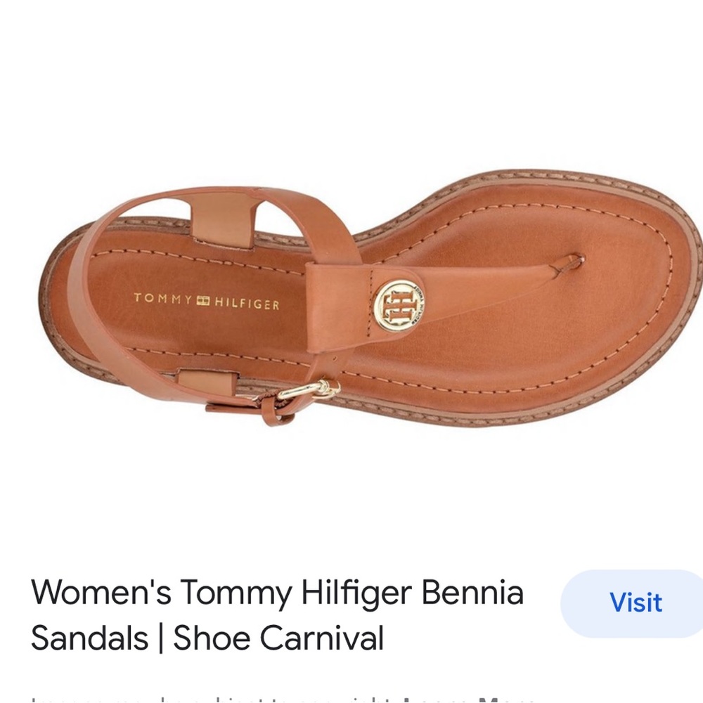 Tommy Hilfiger Tan Thong Sandals Size 8.5, Like New!